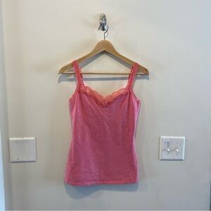 Vintage expires y2k lace trimmed cami women’s small pink coquette